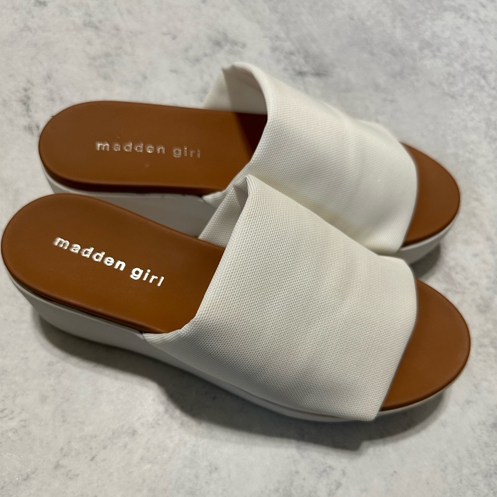 Madden Girl White Platform Sandals